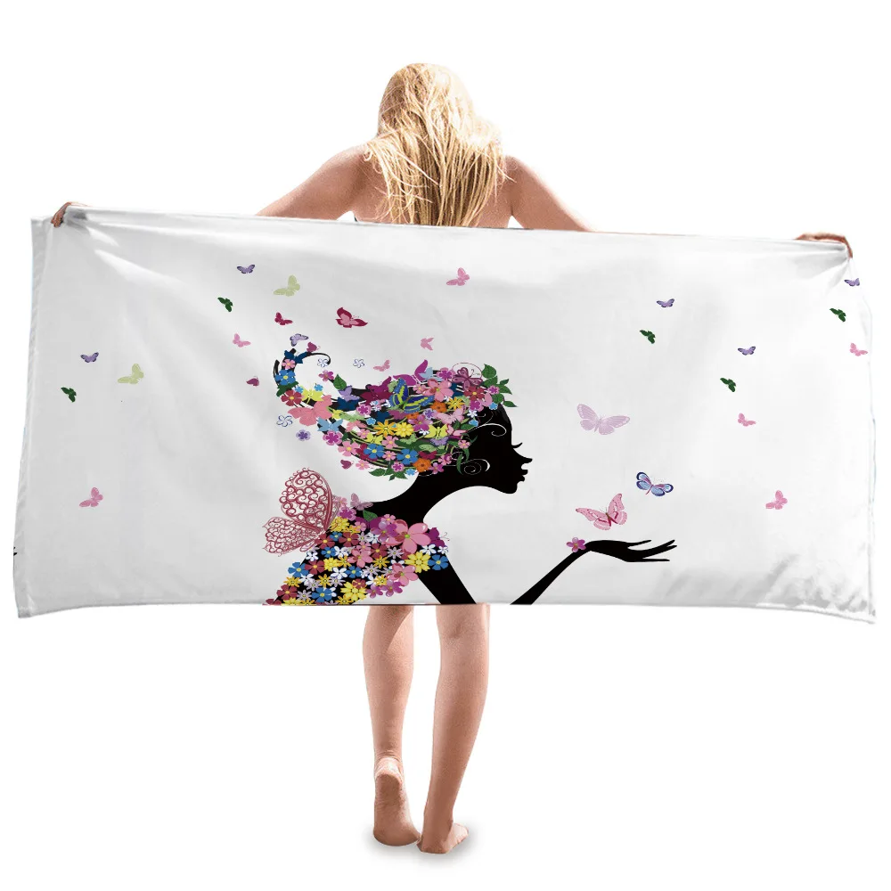 

Пляжное полотенце с принтом феи, милое быстросохнущее супервпитывающее домашнее украшение для путешествий, купания, сауны, йоги, для женщин...