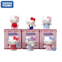sanrio anime figurine kt cat kawaii doll mini action figures japanese cartoon movie peripheral toys gifts for children christmas