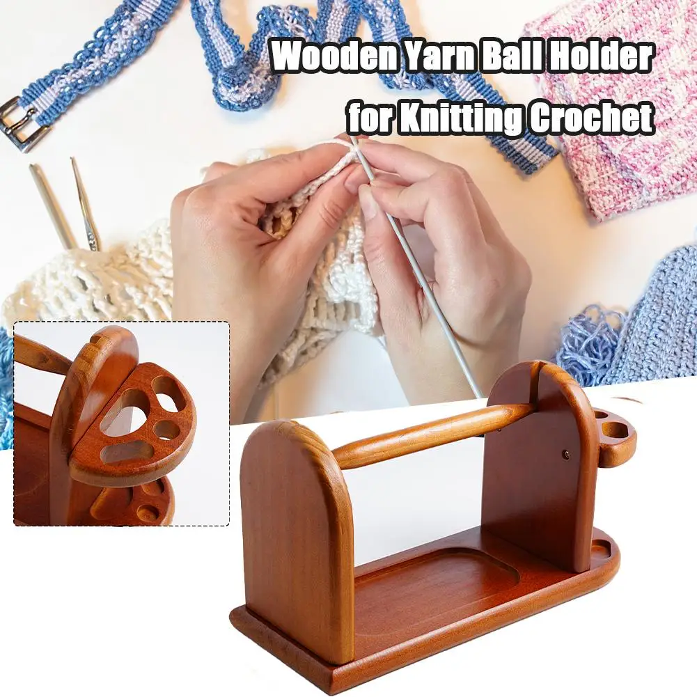 Деревянная стойка для шпули из шерсти вспомогательный инструмент вязания