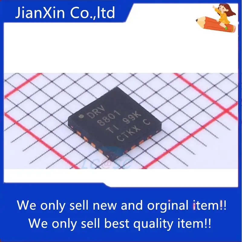 

10pcs 100% orginal new DRV8801RTYR SMD QFN-16 DMOS Full Bridge Motor Driver