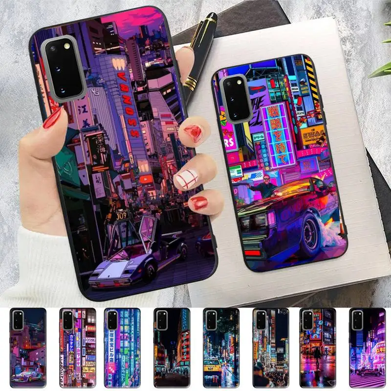 

YNDFCNB Japanese Aesthetic Night City Tokyo Phone Case for Samsung S10 21 20 9 8 plus lite S20 UlTRA 7edge