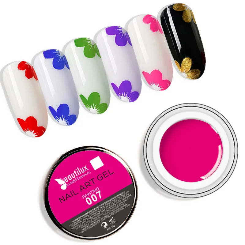 Beautilux Nail Art Живопись Гель Плотный Плотный Один Цвет Цвета Замочить УФ -LED Салон Дизайн Ногтей Гели Лак Лак Поставки 10 г Beautilux Nail Art Живопись Гель Плотный Плотный Один Цвет Цвета Замочить УФ -LED Салон Дизайн Ногтей Гели Лак Лак Поставки 10 г