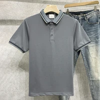 2022 new high quality summer polo shirt solid color t shirt business lapel casual middle aged and young short sleeved men polo