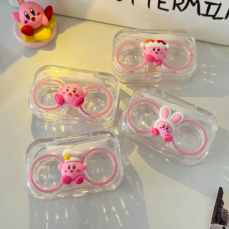 

Цветной футляр для контактных линз Star Kirby, прозрачный чехол для контактных линз в стиле аниме INS, милый чехол для контактных линз, портативны...