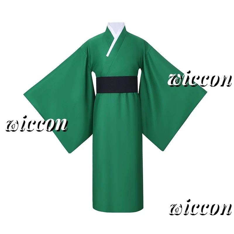 Fukuzawa Yukichi Косплей Костюм BSD Аниме Япония Самурай Униформа Парик Полный Зеленое