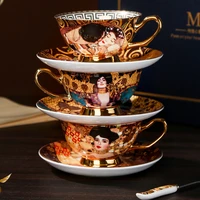 european royal oil painting bone porcelain coffee cup set saucer afternoon tea party teacup wedding gift home drinking