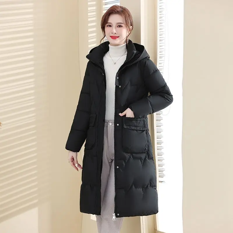Новинка 2024 пальто Паркер Женская хлопковая куртка длинная свободная посадка