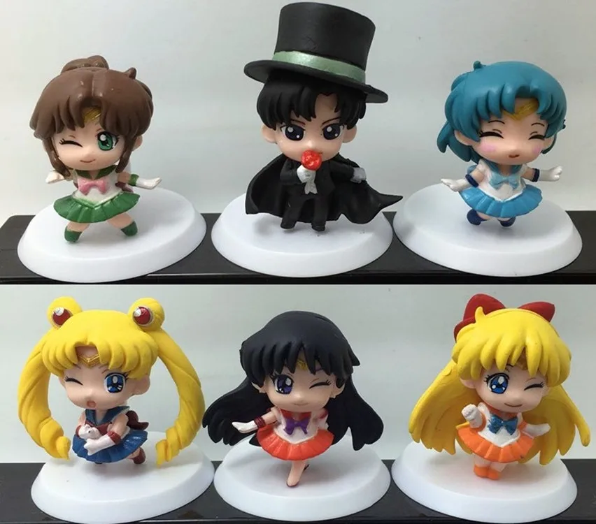 

Beautiful Girl Anime Figures Six Blinking Girl Princesses Model Garage Kits PVC Toys for Kids Desktop Collectibles
