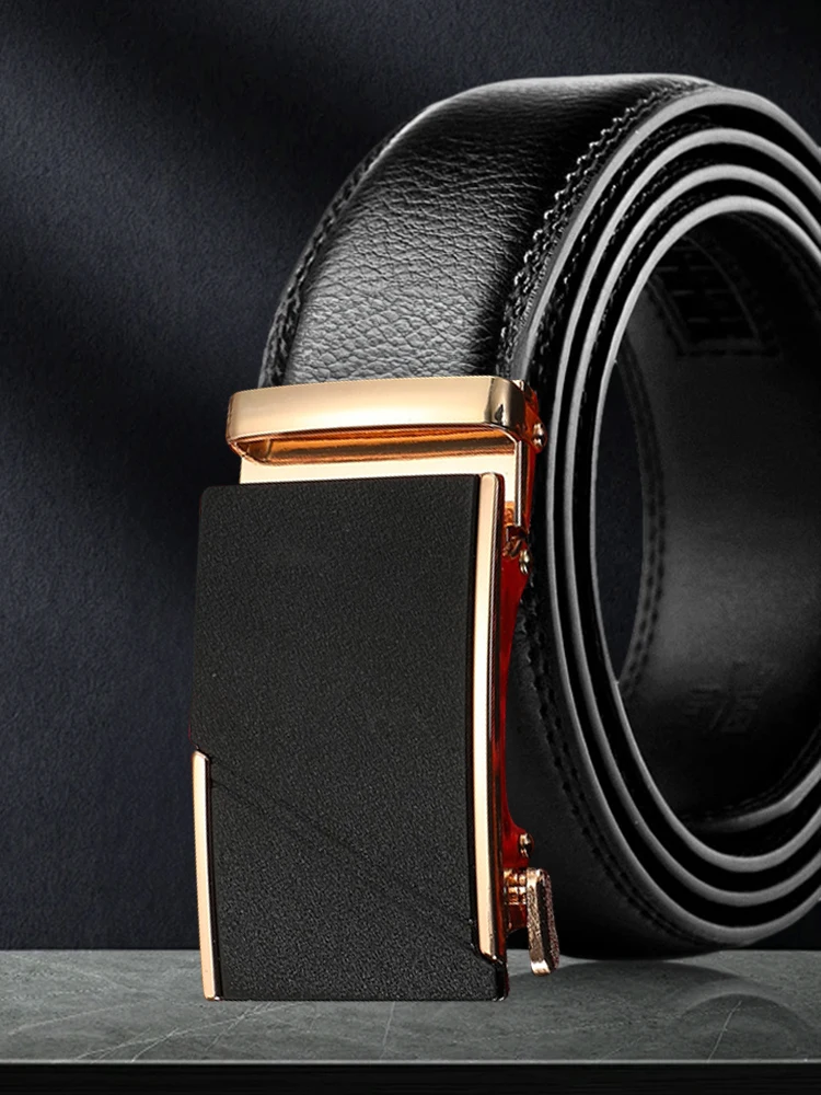 Ремень мужской с автоматической пряжкой люксовый пояс металлической