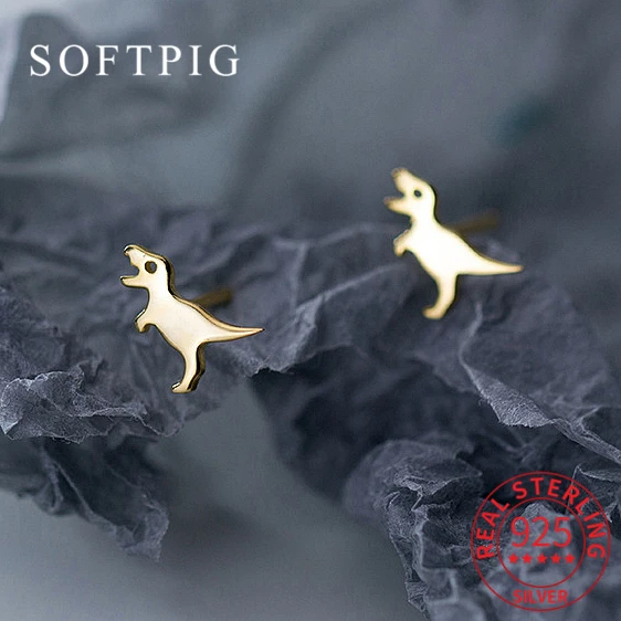 

Женские серьги-гвоздики из серебра 925 пробы, под золото 18 К