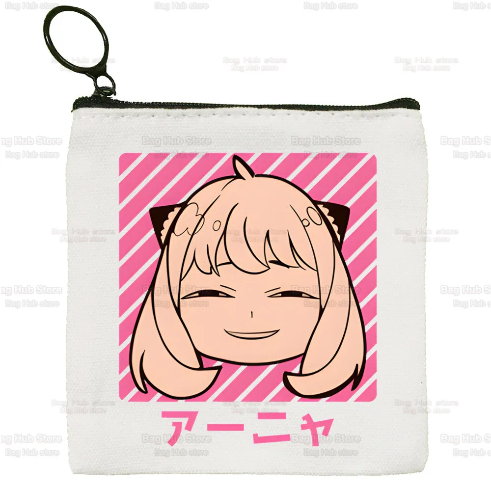 Spy X Family Canvas Coin Purse Spy Family Storage Pouch Bag Anya Smug Yor Forger Loid Forger Coin Bag Bond Forger Key Coin Purse