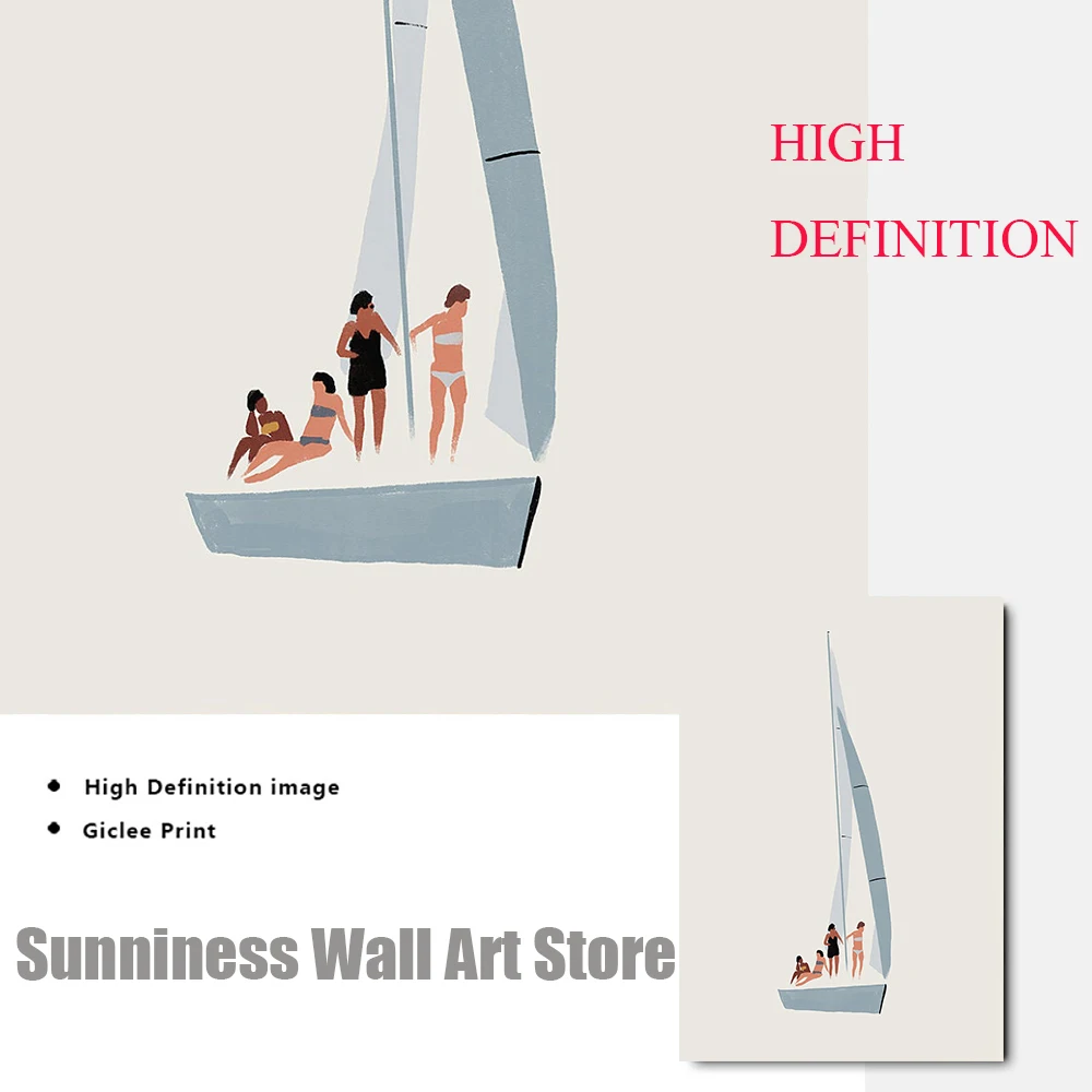 Абстрактная Настенная картина для плавания разнообразных женщин скандинавский