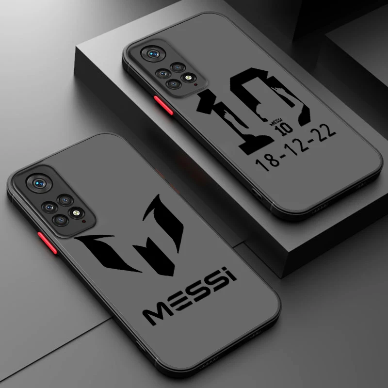 Футбол Spuerstar M-messi чехол для телефона Redmi Note 12 11 10 9 8 Pro Plus S T 5G матовый полупрозрачный