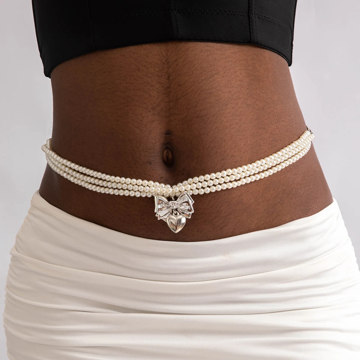 Docona модная многослойная совместная белая цепочка с искусственным жемчугом