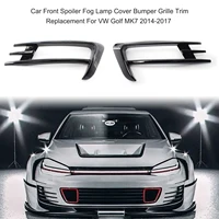 2pcs Car Front Spoiler Fog Lamp Cover Bumper Grille Trim Fog Light Eye Lid Replacement For VW Golf MK7 2014-2017