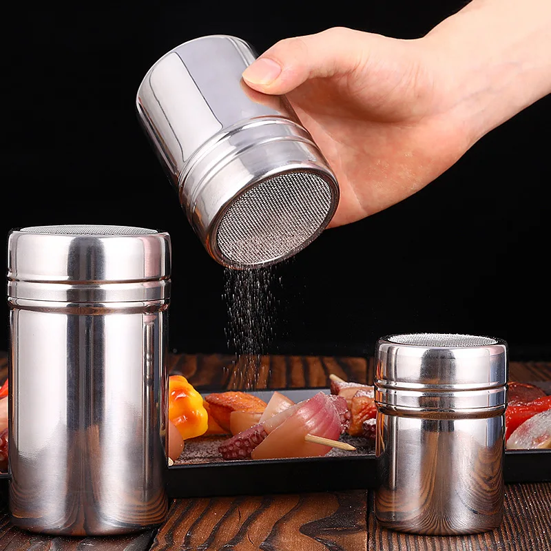 

Stainless Steel Coffee Shaker with Lid Filter Chocolate Sugar Cocoa Flour Sifter Powdered Sugar Cinnamon Sieve Kitchen Tools