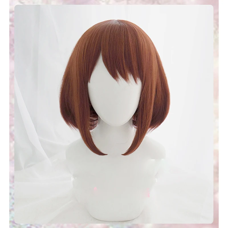 

My Hero Academia OCHACO URARAKA Ochako Women Brown Short Wig Cosplay Boku no Hero Academia Heat Resistant Hair Wigs + Wig Cap