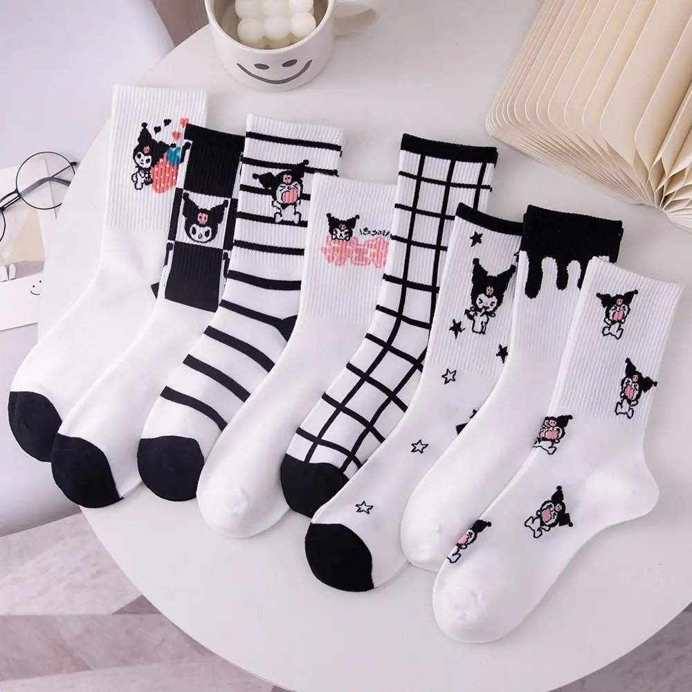 

Sanrio Mymelody Kuromi Kawaii Autumn Socks Women's Long Tube All-Match High-Value Mori Middle Tube Students White Cute Socks