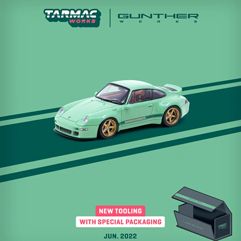 

Tarmac Works 1:64 Model Car Pors 993 Green With Special Packaging Box Alloy Die-cast Vehicle
