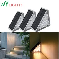 LED Outdoor Solar Light Step Lamp Lens Design Super Bright IP68 waterproof Anti-theft Stair Light Decor Lighting For Garden Deck