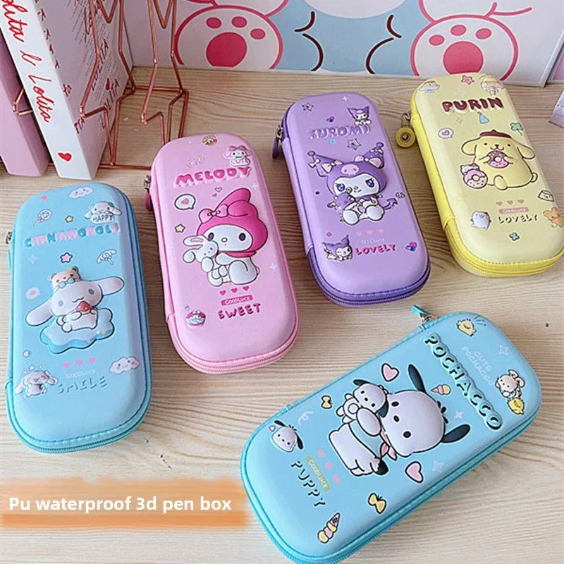Фото Пенал Pochacco Cute Kawaii Sanrio 3D, водонепроницаемый, ударопрочный, с жестким корпусом, для школы, оптом №1