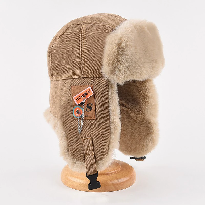 

2023 Fashion Bomber Hats Men Women Trapper Pilot Hat Windproof Earflap Ski Cap Russian Ushanka Caps Warm Winter Hat gorros