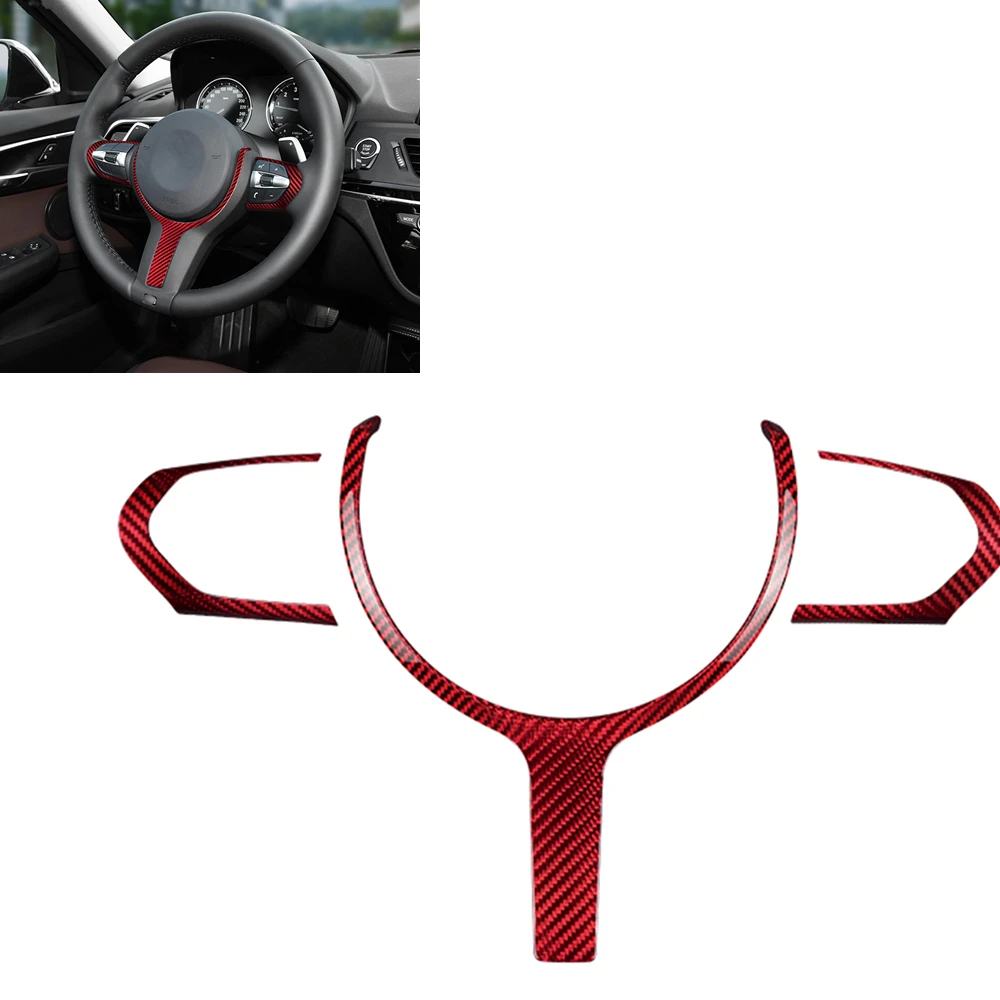 

Наклейка на автомобильный интерьер из углеродного волокна, панель рулевого колеса, Обложка, отделка, рамка, фоторамка для BMW F20, F22, F32, F10, X5, F15, X6, F16