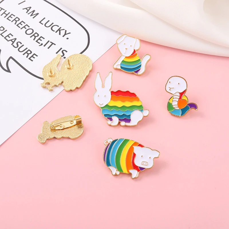 

Fashion Rainbow Enamel Pin Cartoon Cute Fruits Food Mix Brooches Badges Backpack Lapel Pins Jewelry Gifts For Friends Wholesale