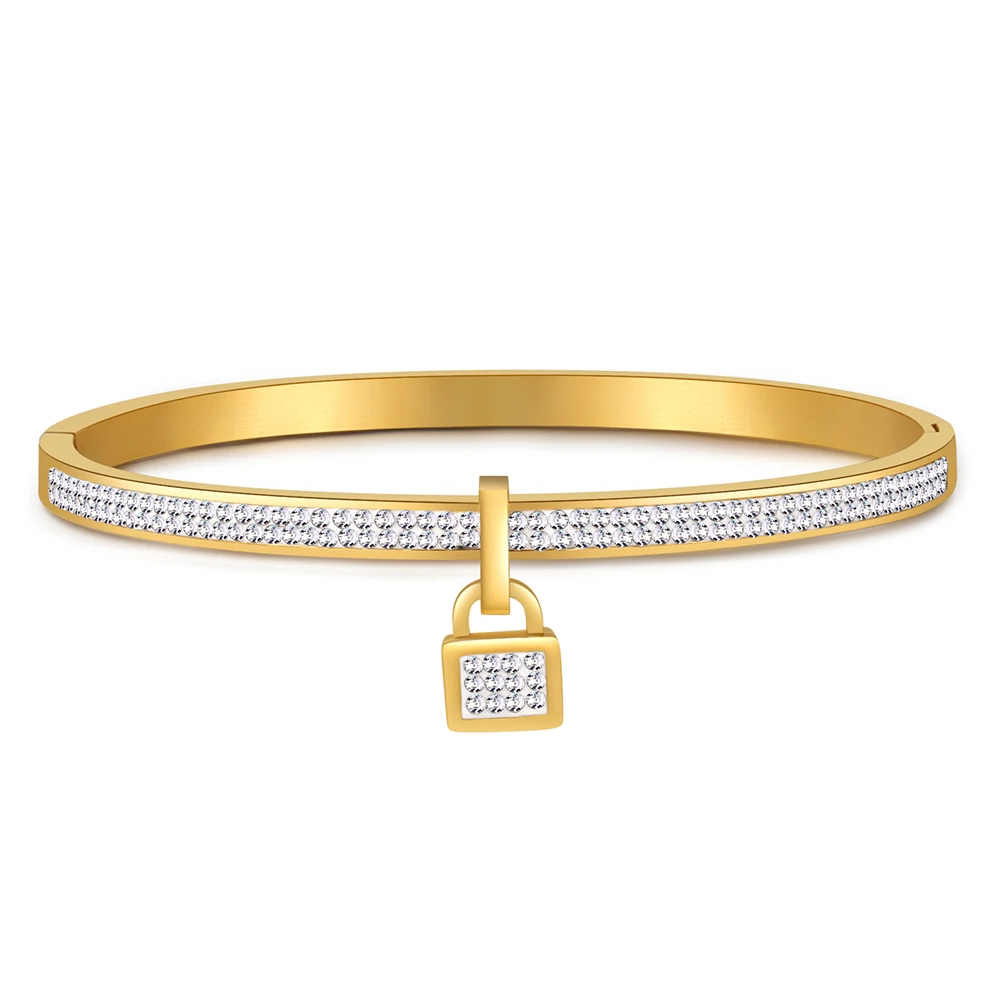 Новинка женский браслет с подвеской в виде розетки со стразами из нержавеющей