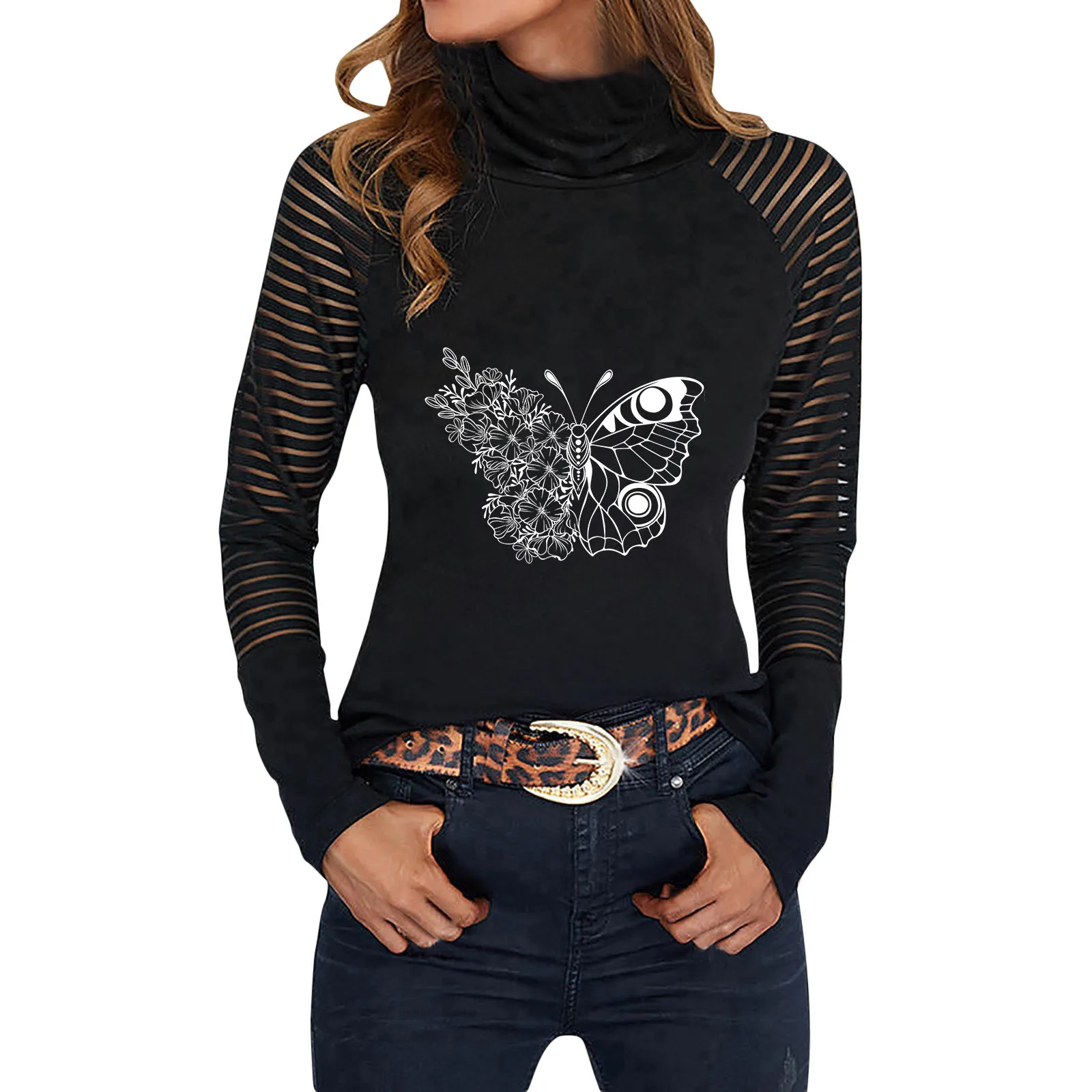 

Women Fashion Tops Pullover Sexy Long Sleeve Top Solid Color Top Fall Winter Casual Wear Strap Shirt Blouse For Party