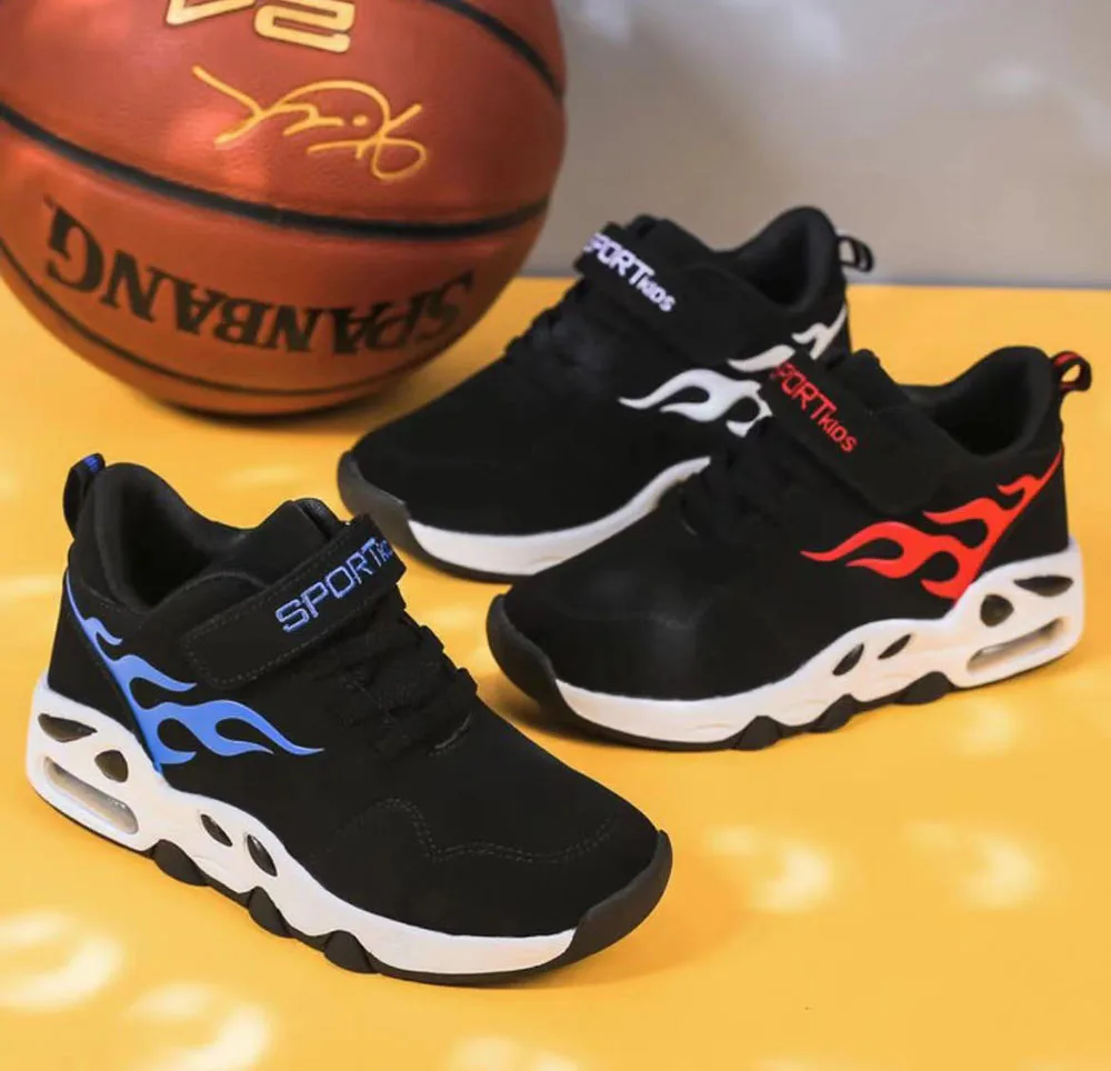 Kids Basketball Shoes New Air Cushion Winter Warm Fur Sneakers For Boys And Girls Size 28-39