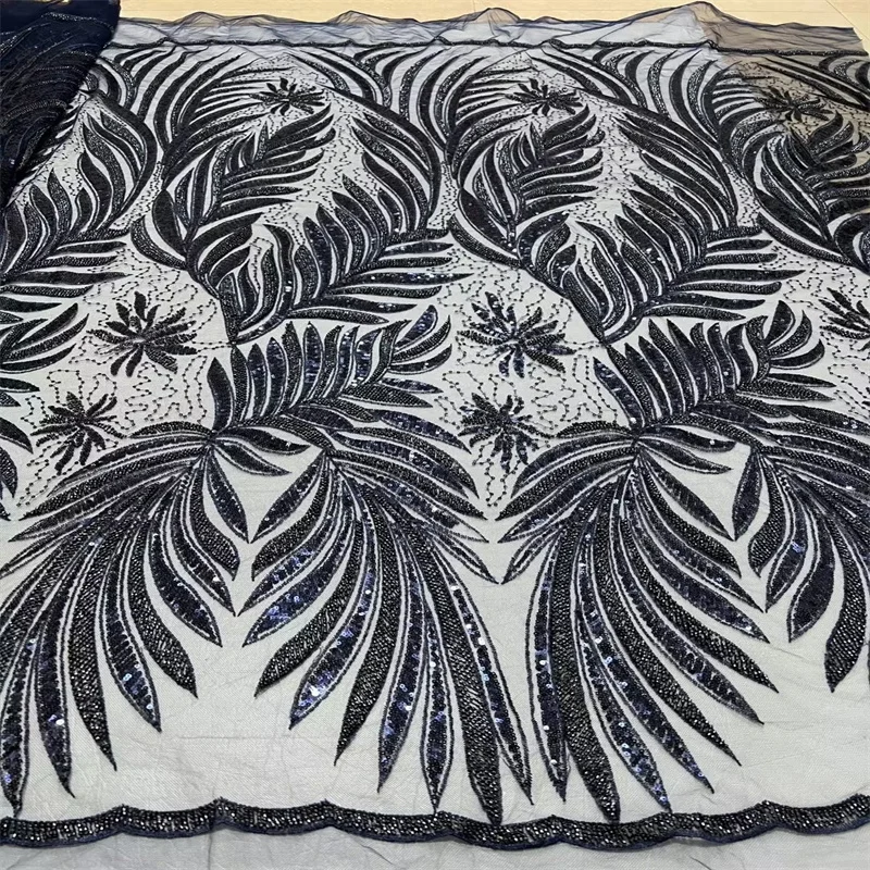 

Высококачественная африканская кружевная ткань, французская вышивка, нигерийский швейный материал, ручная работа, блестки, сетка, кружевная ткань FYU111