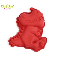 1pc cartoon dinosaur red silicone chocolate soap mold cake decorating tool cute dino jelly mould pastry baking mould