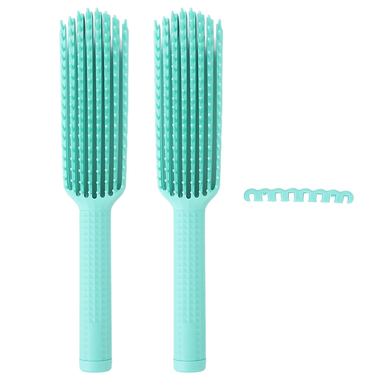 

Hair Brush Rounded Comb Teeth Green Soft Bristles Static Proof 8 Rows Massage Detangling Hair Comb Brush for Wet Dry Hair