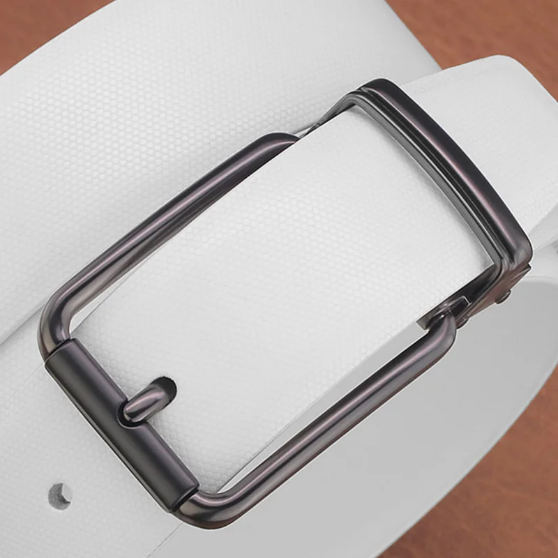 

Высококачественный белый модный дизайнерский ремень с пряжкой с язычком мужской кожаный джинсовый роскошный брендовый Повседневный Классический