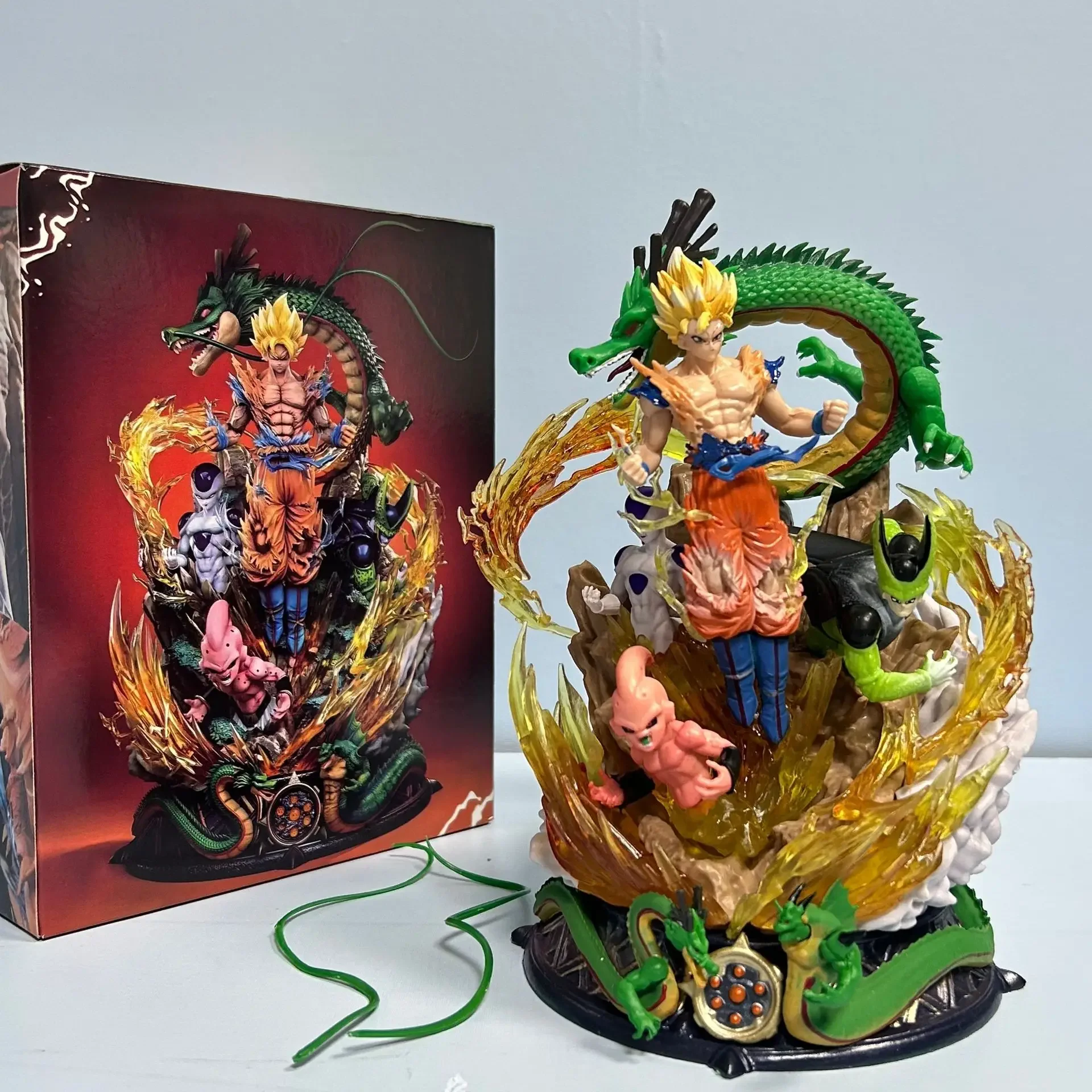 Фото 20 см Dragon Ball Z Рисунок Ssj3 Goku Фигурки Дракон ПВХ Статуя GK Коллекционная модель игрушки ПОДАРОК №1
