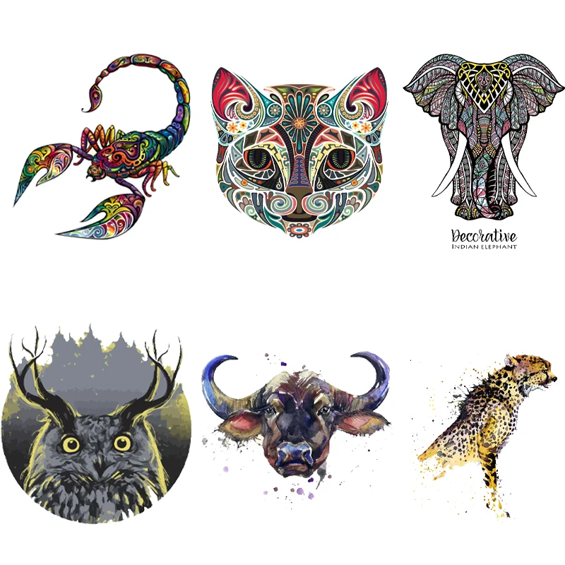 

Cute animals Iron on Patches Heat Transfer Designs Clothing Thermoadhesive Patches Diy T-shirt Badges Textile Sticker appliques