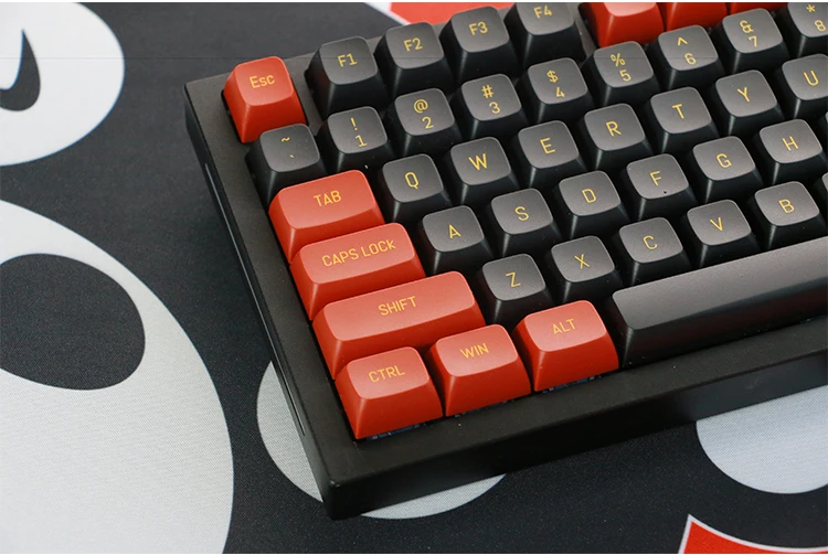 

KeysLand Key Caps Mechanical Keyboard CSA Profile Double Shot PBT Black Red For Cherry Mx Switches nj68 nj80 RK61 GK61 Diy Kit