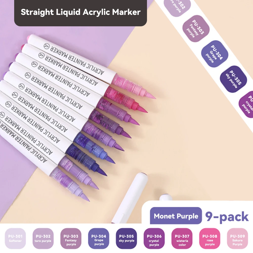 Набор акриловых маркеров Borrence 9 цветов