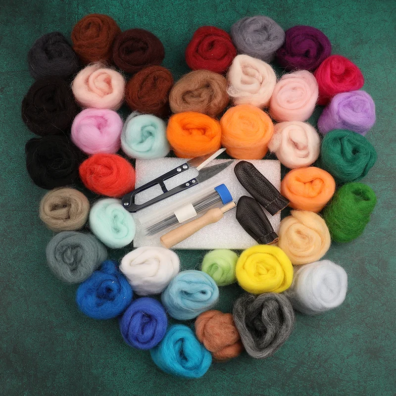 MIUSIE 20/36/50 Colors Needle Felting Kit Wool Felting Tools Handmade Felt Needle  Felting Fabric Materials Accessories images - 6