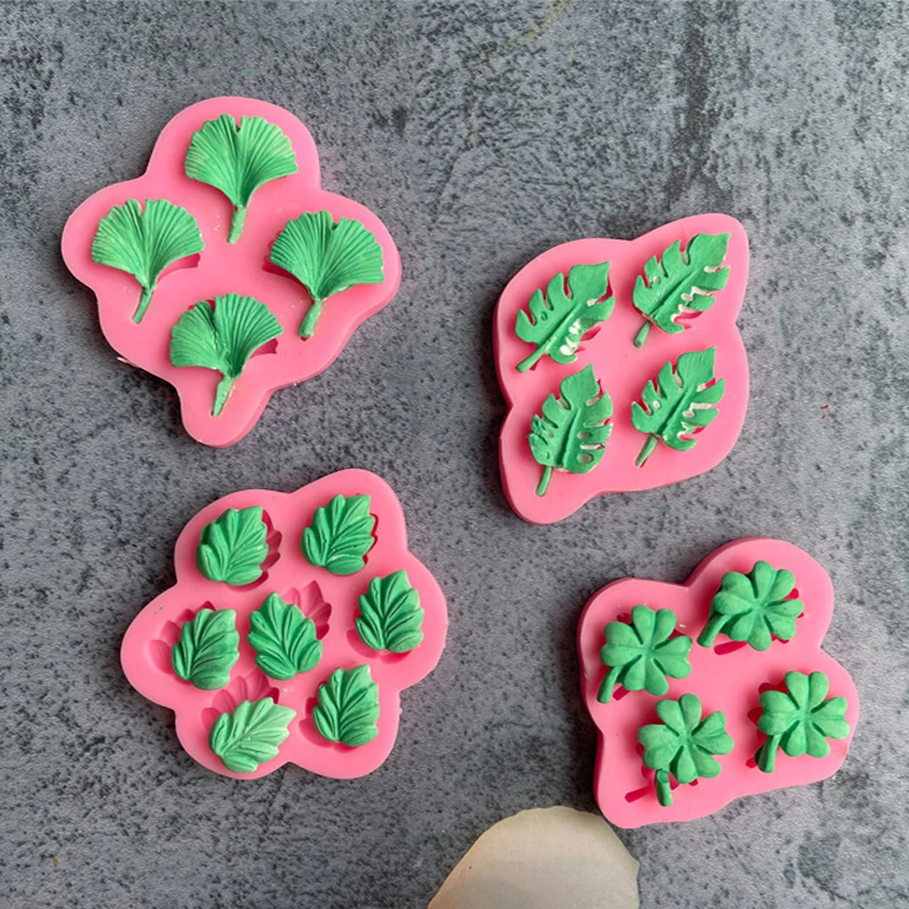 

Tropical Ginkgo Palm Maple Leaf Monstera Silicone Mold Chocolate Candy Fondant Mould DIY Clay Resin Model Cake Decorating Tools
