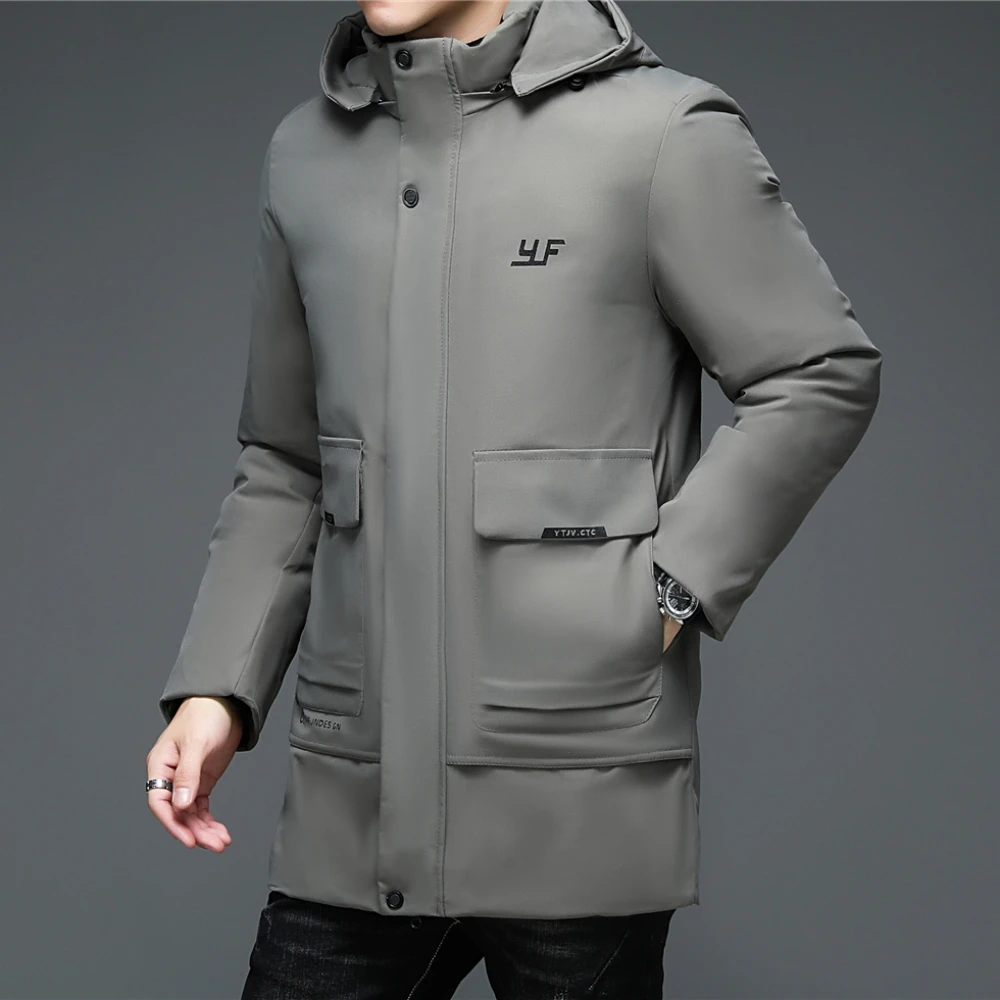 COODRONY Brand Thick Warm Parka Men Clothing Winter New Arrival Hooded Jacket Pig Pocket Coat Long Overcoat Casual Outwear Z8152