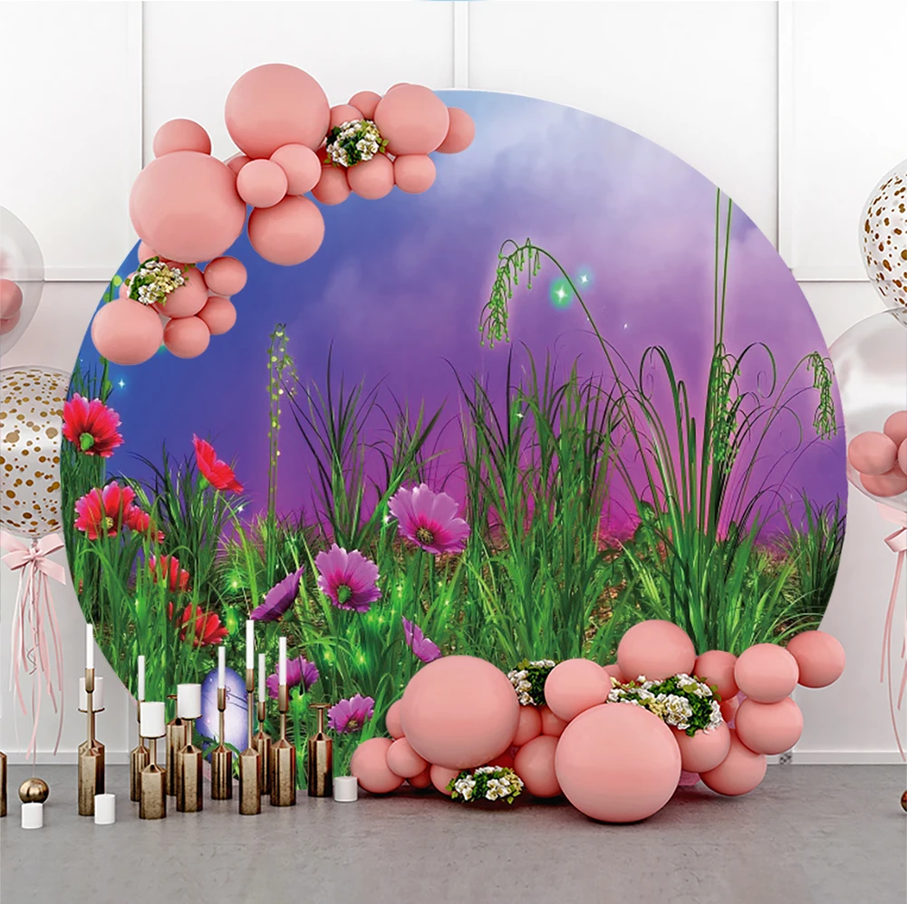 

Фон для фотосъемки с изображением весеннего цветка природы круга декоративные баннеры зеленая трава для детской портретной фотосъемки фон...