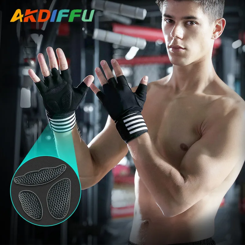 

Sports Fitness Gloves Bike Ride Gloves Wear-resistant Non-slip Breathable Sweat Absorbing Cycling Gloves Long Wrist 2022 New