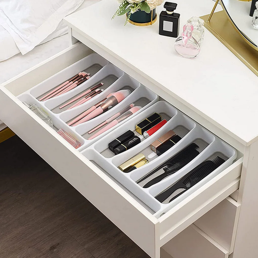 

5 Slots Cooking Tools Storage Flatware Tray Forks Cutlery Holder Cabinet Drawer Divider Plastic Household Organizer Kitchenware