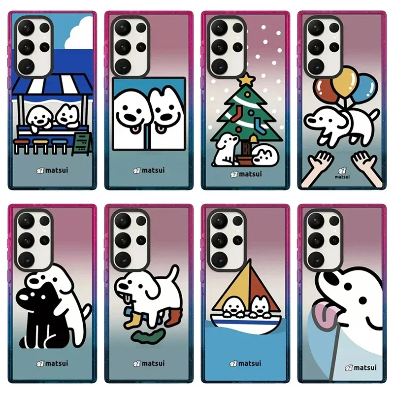 Cute Dog Acrylic Protective Case for Samsung Galaxy S22U S23U S24 Ultra S24+ Plus Shell with MagSafe