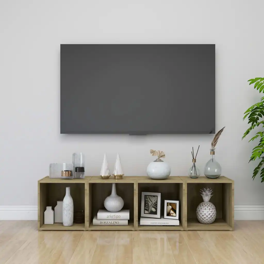 

Furniture TV 4 pcs Oak sonoma 37x35x37 cm chipboard