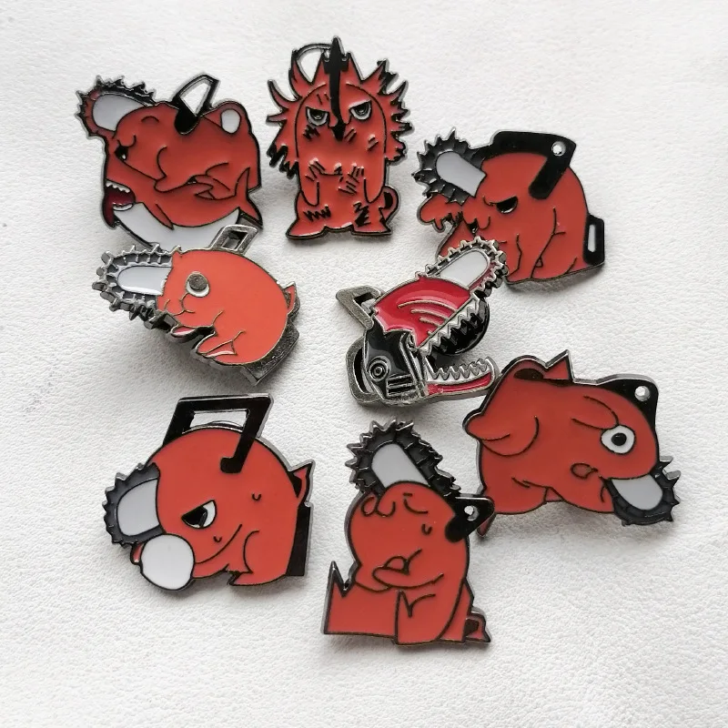 

Chainsaw Man Anime Accessories Briefcase Badges With Anime Pin Lapel Pins for Backpacks Brooches Cute Thing Manga Backpack Badge