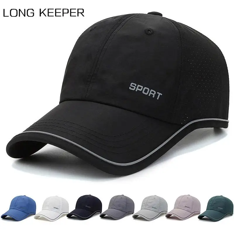 

Men Mesh Hat Running Baseball Tennis Cap Breathable Quick Dry Hat Bone Snapback Cap 2022 Male Climbing Running Sport Hats