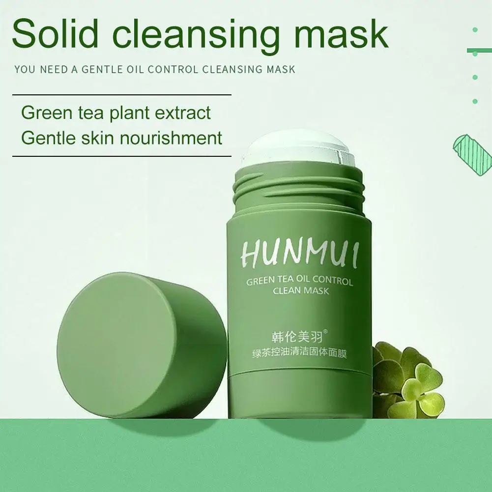 

Green Tea Cleansing Face Blackhead Acne Clear Mud Oil Care Clay Moisturizing Purifying Skin Control L8e6